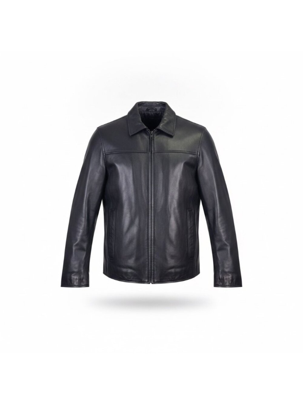 Vince Camuto Mens Black Faux Leather Jacket Lightweight Stylish Outerwear Sz M